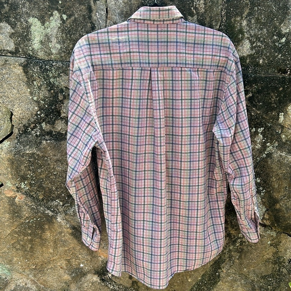 Alan Flusser Men’s Multicolor Plaid Button Up Long Sleeve Dress Shirt Size Large - Picture 4 of 10